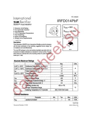 IRFD014PBF datasheet  